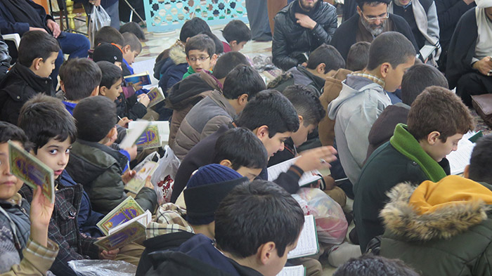 970928 hozor danesh amozan dabestan emam hasan mojtaba qom dar marasem azadari shhadat hazrat masomea 01